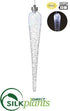 Silk Plants Direct Battery Operated Beaded Glass Icicle Ornament - Clear - Pack of 6