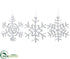 Silk Plants Direct Snowflake Ornament - Clear - Pack of 12