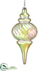 Silk Plants Direct Iridescent Finial Ornament - Clear - Pack of 12