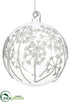 Silk Plants Direct Dandelion Glass Ball Ornament - Clear - Pack of 12