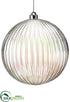 Silk Plants Direct Iridescent Ball Ornament - Clear - Pack of 4