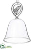 Silk Plants Direct Glass Bird Bell Ornament - Clear - Pack of 6