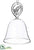 Glass Bird Bell Ornament - Clear - Pack of 6