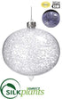 Silk Plants Direct Battery Operated Beaded Glass Onion Ornament With Light - Clear - Pack of 6
