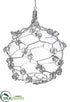 Silk Plants Direct Beaded Glass Ball Ornament - Clear - Pack of 6