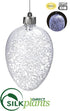 Silk Plants Direct Battery Operated Beaded Glass Egg Ornament - Clear - Pack of 6