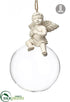 Silk Plants Direct Angel Glass Ball Ornament - Beige Clear - Pack of 1
