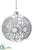 Galss Ball Ornament - White Clear - Pack of 4