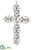 Jewelled Cross Ornament - Gold Clear - Pack of 12