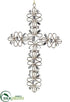 Silk Plants Direct Jewelled Cross Ornament - Gold Clear - Pack of 12
