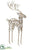 Glittered Rhinestone Reindeer - Gold Clear - Pack of 2