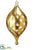 Glass Swirl Finial Ornament - Gold Clear - Pack of 6
