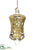 Glittered Lace Pattern Glass Finial Ornament - Gold Clear - Pack of 3