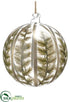 Silk Plants Direct Fern Glass Ball Ornament - Green Clear - Pack of 6