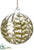 Fern Glass Ball Ornament - Green Clear - Pack of 6