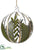 Tropical Leaf Glass Ball Ornament - Green Clear - Pack of 6