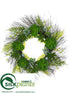 Silk Plants Direct Succulent Garden, Fern Wreath - Green Burgundy - Pack of 1