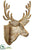 Reindeer Head Wall Decor - Whitewashed - Pack of 1