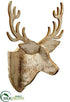 Silk Plants Direct Reindeer Head Wall Decor - Whitewashed - Pack of 1