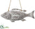 Fish Ornament - Whitewashed - Pack of 12