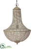 Silk Plants Direct Filigree Metal Hanging Lamp With Black Cord - Beige Whitewashed - Pack of 1