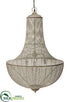 Silk Plants Direct Filigree Metal Hanging Lamp - Beige Whitewashed - Pack of 1