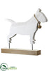 Silk Plants Direct Bull Terrier Table Top - White Whitewashed - Pack of 4