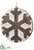 Snowflake Ornament - Brown Whitewashed - Pack of 8