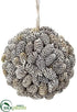 Silk Plants Direct Mini Pine Cone Ornament White - Brown Whitewashed - Pack of 6