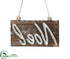 Silk Plants Direct Noel Sign Ornament - Brown Whitewashed - Pack of 8