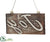 Joy Sign Ornament - Brown Whitewashed - Pack of 8