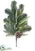 Silk Plants Direct Pine Cone, Eucalyptus, Juniper, Pine Spray - Green Whitewashed - Pack of 12