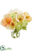 Silk Plants Direct Poppy, Snowball Arrangement - Mixed - Pack of 4