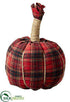 Silk Plants Direct Plaid Pumpkin - Red Mixed - Pack of 6