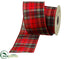 Silk Plants Direct Plaid Ribbon - Red Mixed - Pack of 4
