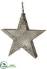 Silk Plants Direct Filigree Metal Star Hanging Lamp - Gray - Pack of 2