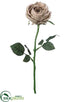 Silk Plants Direct Garden Cabbage Rose Spray - Gray - Pack of 6