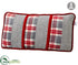 Silk Plants Direct Plaid, Fishbone Pattern Pillow - Red Gray - Pack of 6