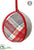 Plaid, Fishbone Pattern Ball Ornament - Red Gray - Pack of 12