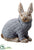 Glittered Sitting Bunny With Sweater - Brown Gray - Pack of 4