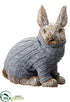Silk Plants Direct Glittered Sitting Bunny With Sweater - Brown Gray - Pack of 4