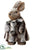 Glittered Sitting Bunny With Fur Coat - Brown Gray - Pack of 2