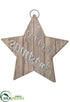 Silk Plants Direct Merry Christmas Star Wall Decor - Brown Gray - Pack of 2