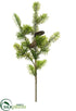 Silk Plants Direct Norway Spruce Spray With Pine Cone - Green Gray - Pack of 6