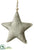 Padded Star Ornament - Green Gray - Pack of 12