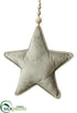 Silk Plants Direct Padded Star Ornament - Green Gray - Pack of 12