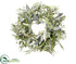 Silk Plants Direct Eucalyptus, Cedar Wreath - Green Gray - Pack of 1