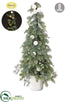 Silk Plants Direct Eucalyptus, Pine Topiary Tree With Light - Green Gray - Pack of 1