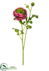 Silk Plants Direct Ranunculus Spray - Burgundy Tea Berry - Pack of 12