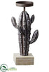 Silk Plants Direct Cactus Candleholder - Bronze - Pack of 2
